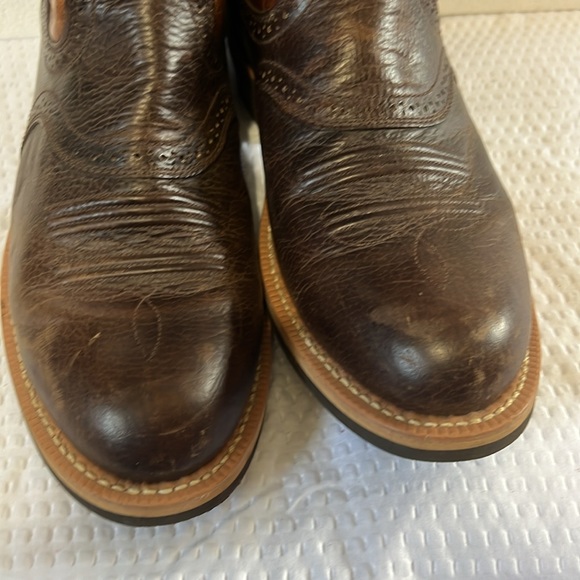 ARIAT Men's 10.5  Brown Leather Heritage Roughstock Western Cowboy Boots Pull On - Picture 11 of 12